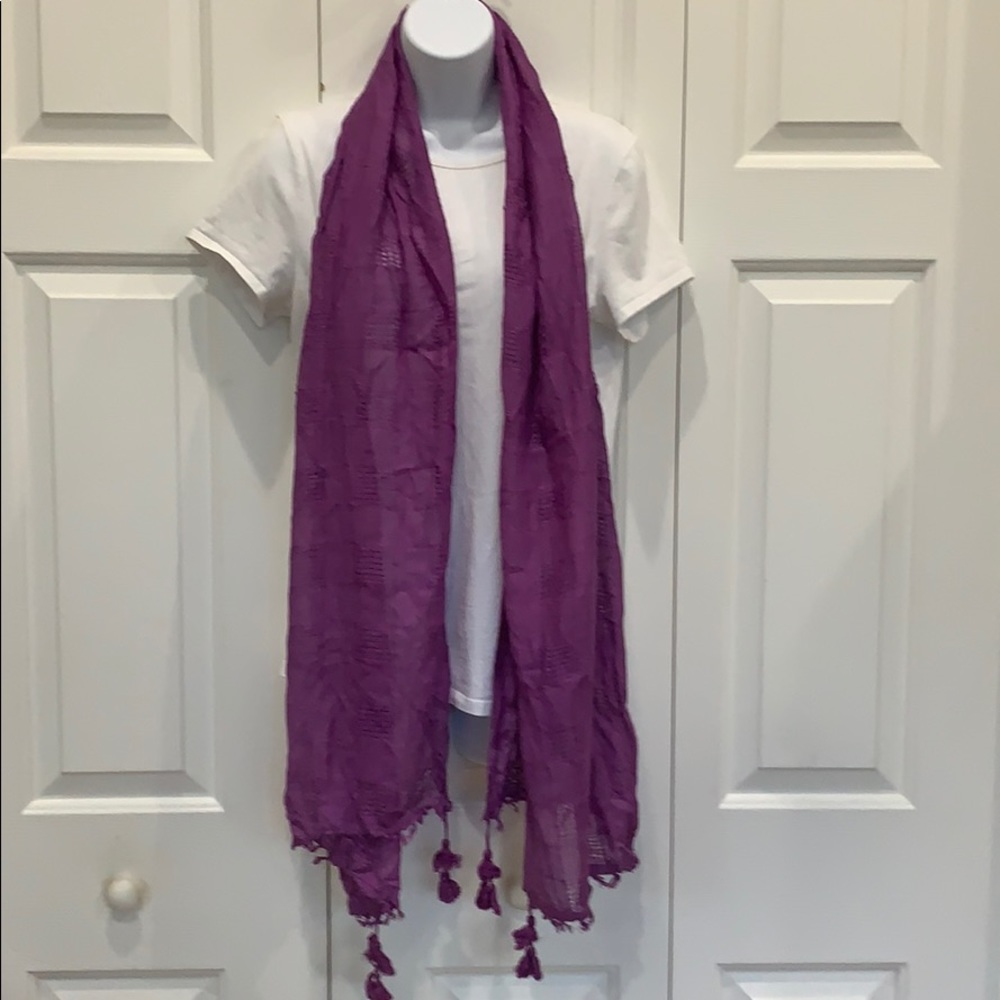 Purple Scarf with fringes